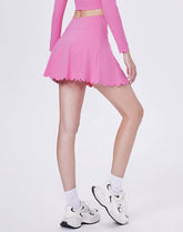 Mini Scalloped Hem Athletic Tennis Skirts with Short