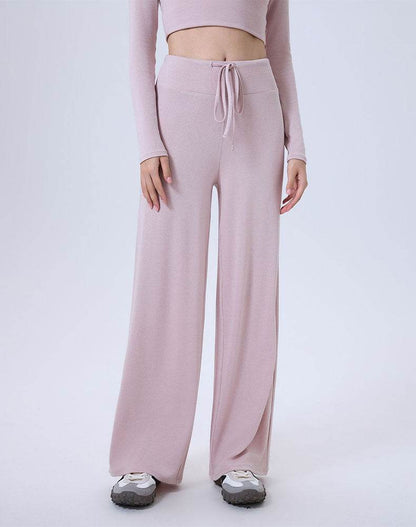 High Waist Wide Leg Pants Lounge Sweatpants with Drawstring