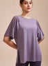 Mesh Splicing Short Sleeved Sports Loose T-Shirt