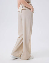 Ruffle Trim Wide Leg Casual Pants Sweatpants with Pockets