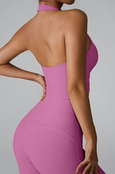 V Neckline Yoga Crop Tank Tops with Built-in Bra Pad