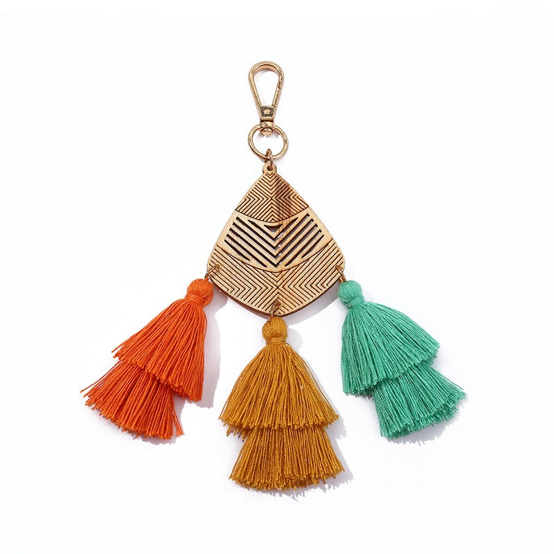 Boho Style Polyester Tassel Handbag Charm