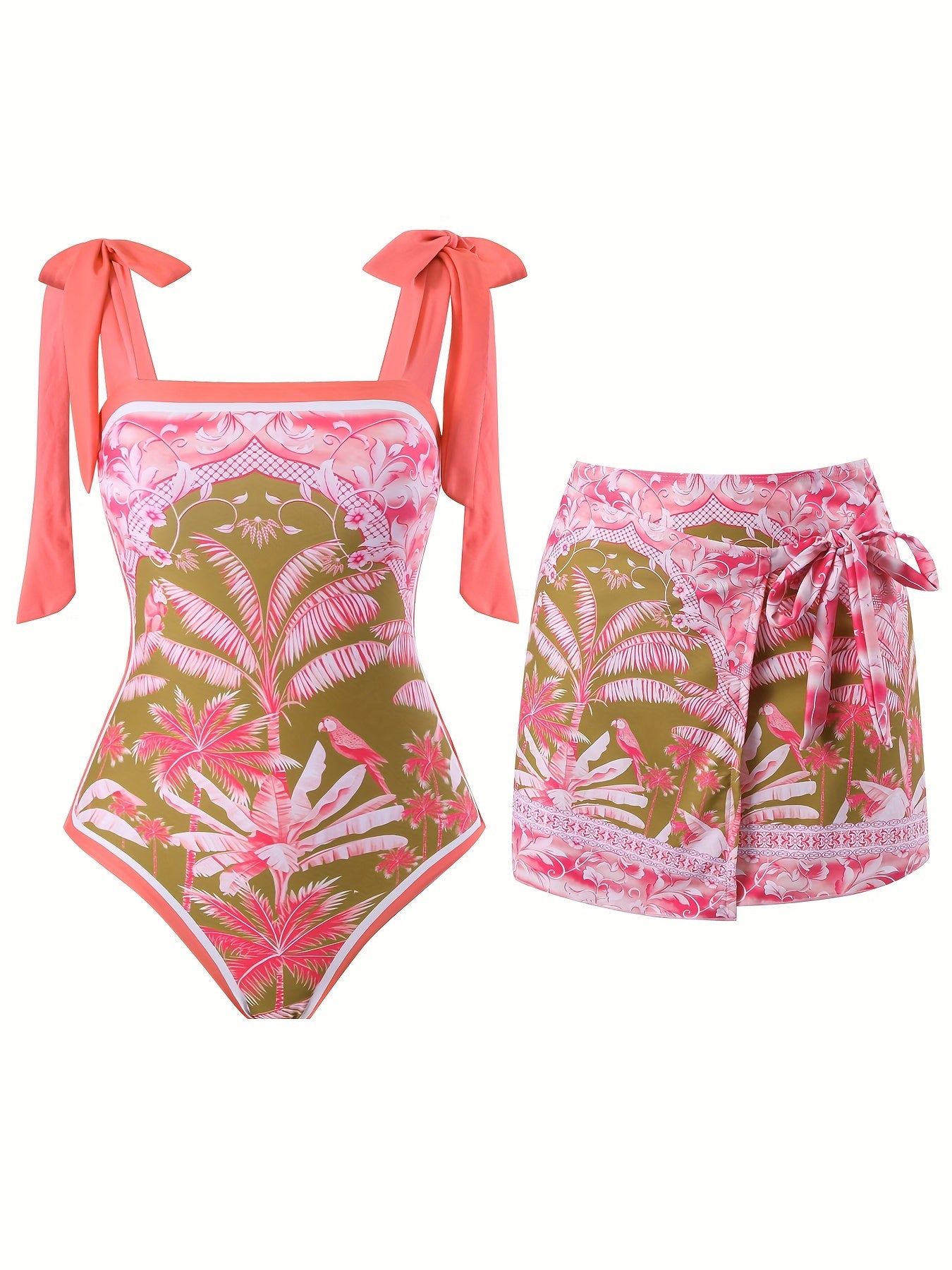 Plant Graphic 2 Piece Swimsuits