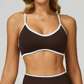 Color Block Sports Bras Workout Strappy Bra
