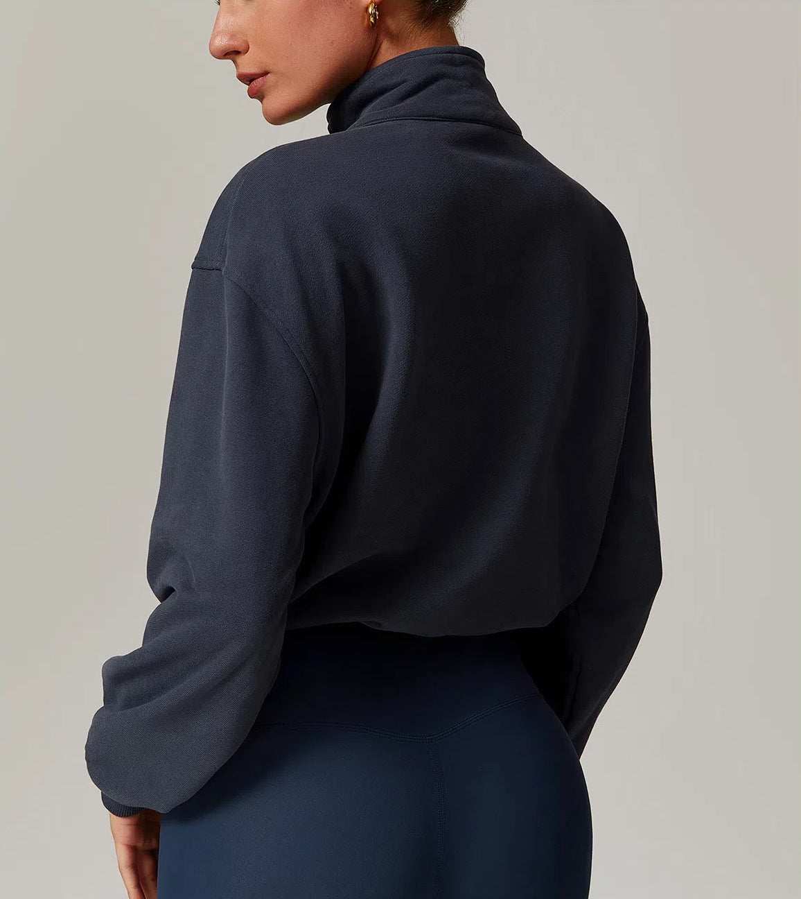 Half Zip Sweatshirt with Drawstring Hem | Stylish &amp; Adjustable Fit