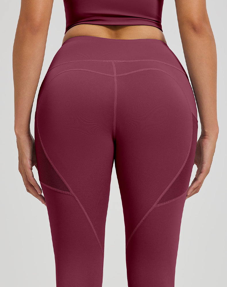 High Waisted Yoga Mesh Leggings with Side Pockets