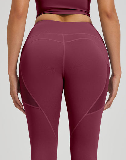 High Waisted Yoga Mesh Leggings with Side Pockets