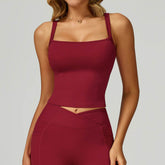 Wide Shoulder Straps Sport Tank Top with Removable Chest Pad