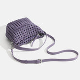 PU Handmade Woven Bucket shape Tote bag