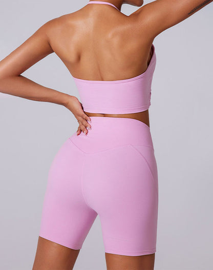 Halter Sports Tank Crop Tops with Removable Bra Pad