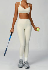 Activewear Set with X Shaped Back Sport Bra and Legging