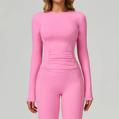 Long Sleeve Crew Neck T-Shirt Slim Fit Tops