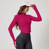 Workout Jacket Slim Fit Cropped Coat Athletic Tops