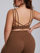 V Neck Cross Back Sports Bra