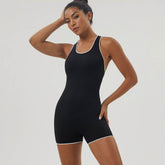 Crossover Back Design Yoga Short Jumpsuit