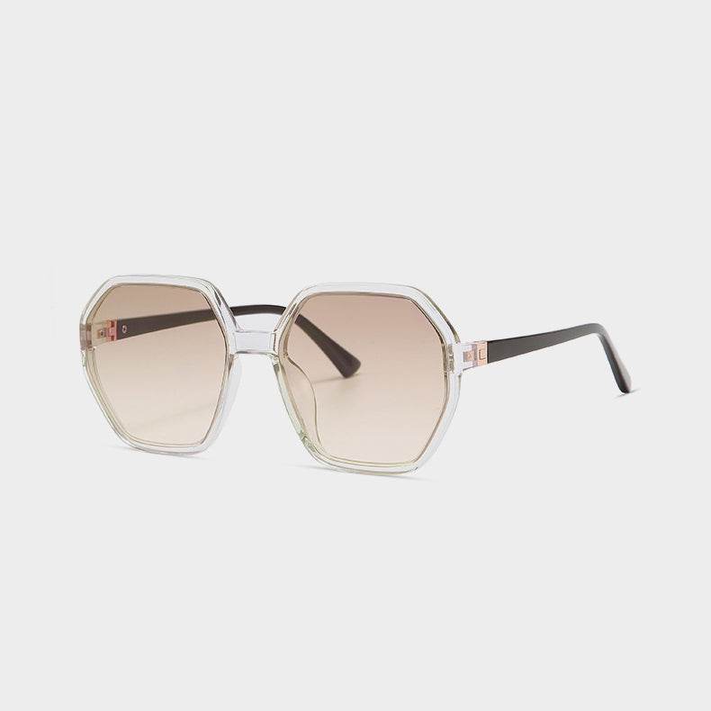 Oversized Vintage Hexagon Sunglasses - Light Brown