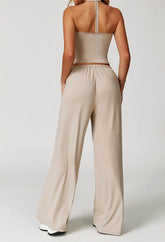 Activewear Wear with Tank Top and Wide Leg Lounge Pants
