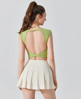 Pleated Tennis Mini Skirt with Shorts and Pockets