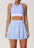 Colorblock Tennis Set with Racerback Vest and Pleated Skirt