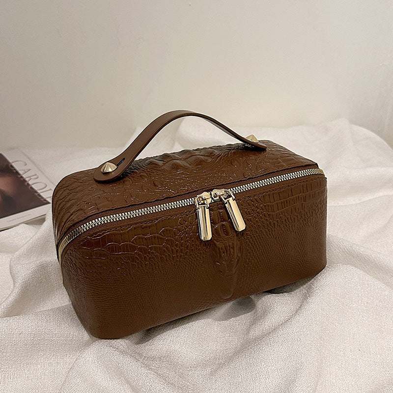 Large PU Leather Travel Cosmetic Bag | Perfect for Vacation or Daily