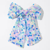 Glitter Hair Bow Clip Sequin Hair Accessories with Long Tail