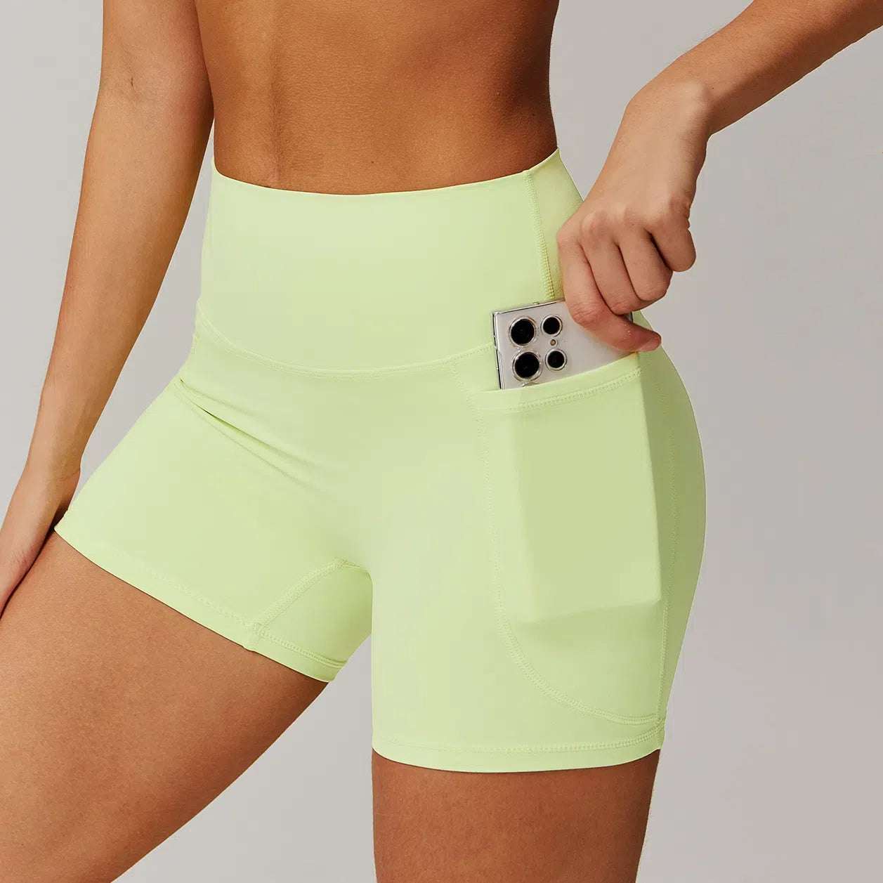 Solid High Waist Yoga Short | Versatile for Workouts, Sports, and More