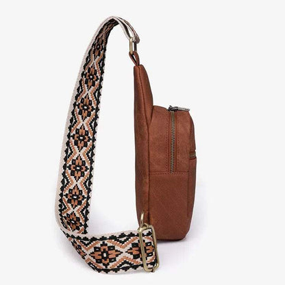 PU Leather Crossbody Bags with Print Strap | Stylish and Versatile