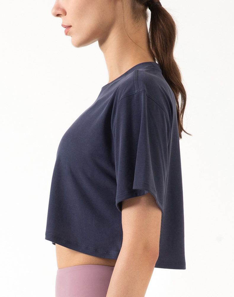 Drop Shoulders Crop Top Oversized Short Sleeve T-Shirts