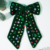 Large Glitter Velvet Christmas Hair Bow Clips