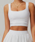 Low Square Neck Cropped Yoga Tank Top