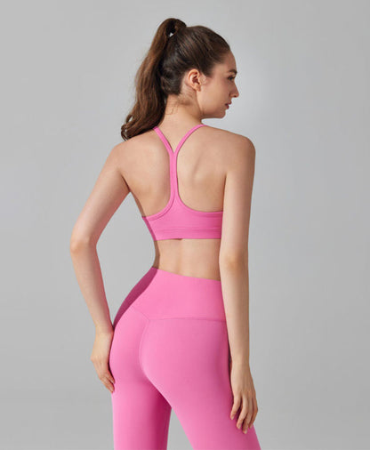 Y Back Spaghetti Straps Sports Bra