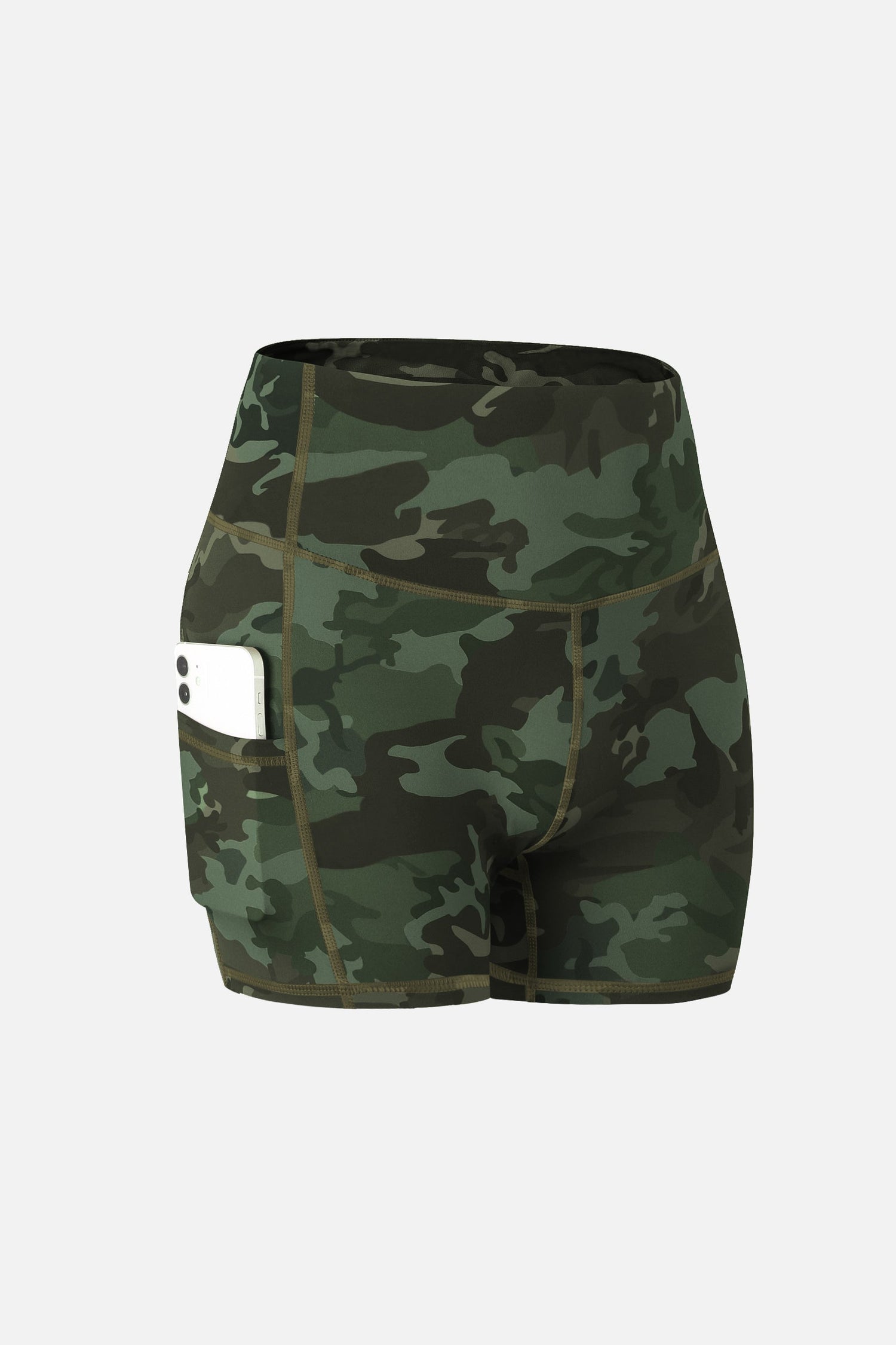 Camo Yoga Shorts with Pockets