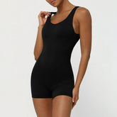 Hollow Back One Piece Workout Short Jumpsuit