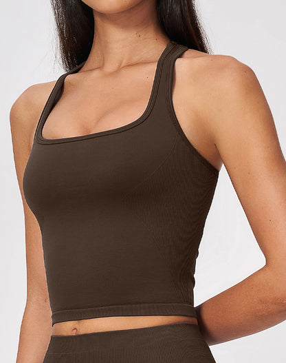 Ribbed Sports Racerback Tank Tops