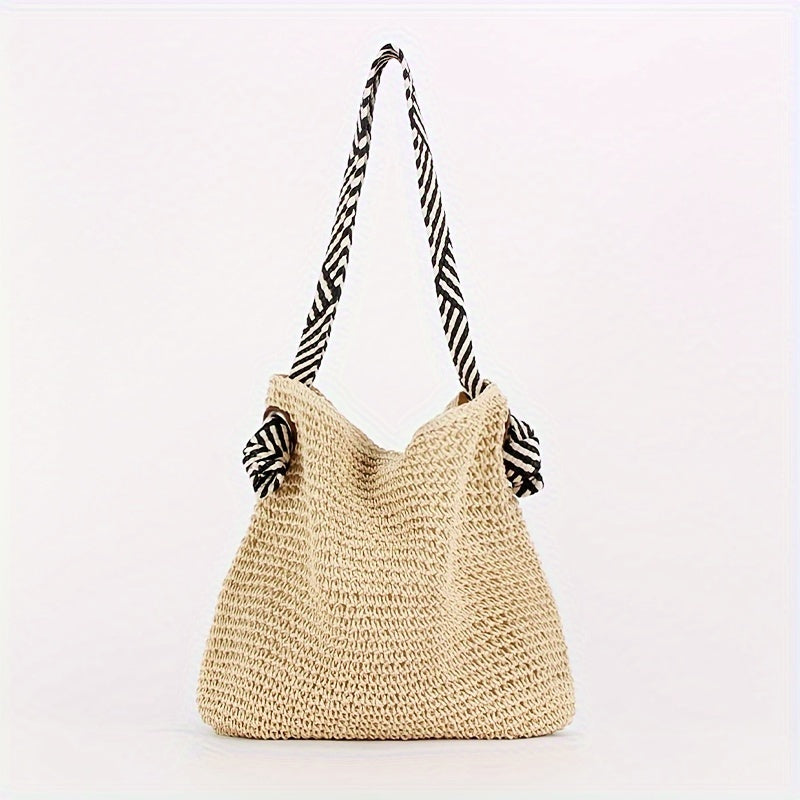 Large Capacity Paper Straw Beach Tote Bag