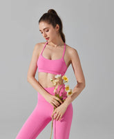 Y Back Spaghetti Straps Sports Bra
