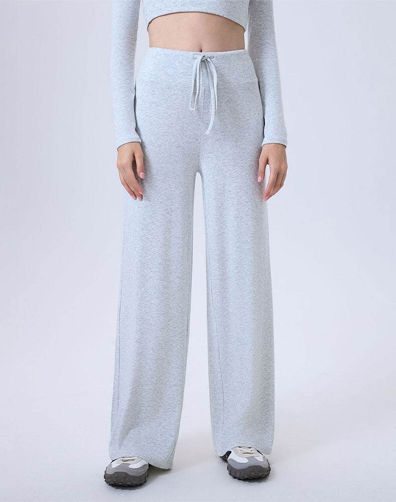 High Waist Wide Leg Pants Lounge Sweatpants with Drawstring