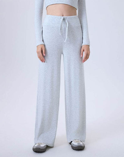 High Waist Wide Leg Pants Lounge Sweatpants with Drawstring