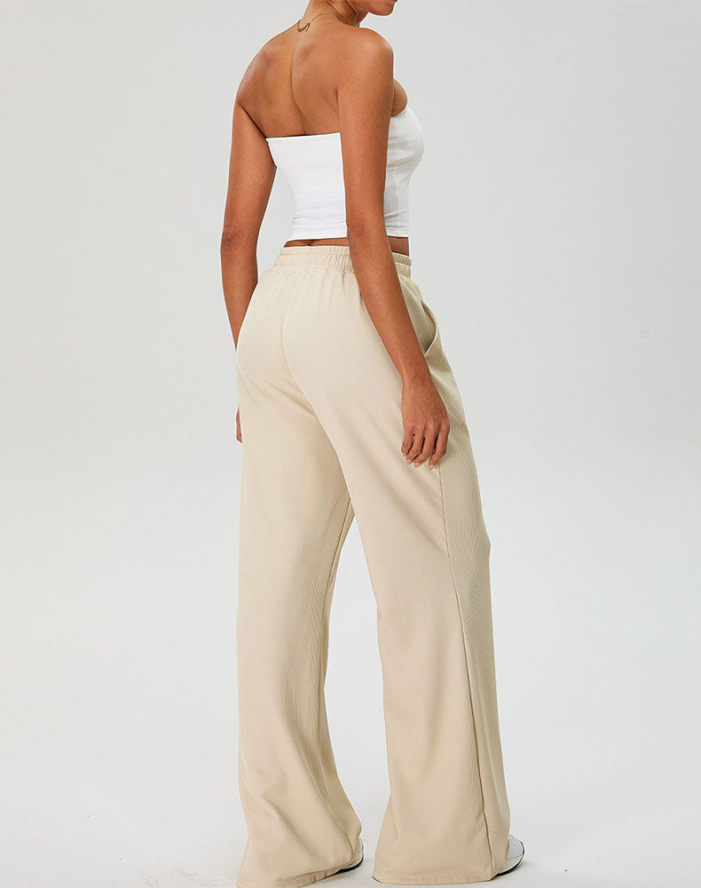 Activewear Set with Strapless Crop Tube Top and Sweatpant