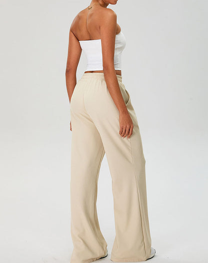 Activewear Set with Strapless Crop Tube Top and Sweatpant