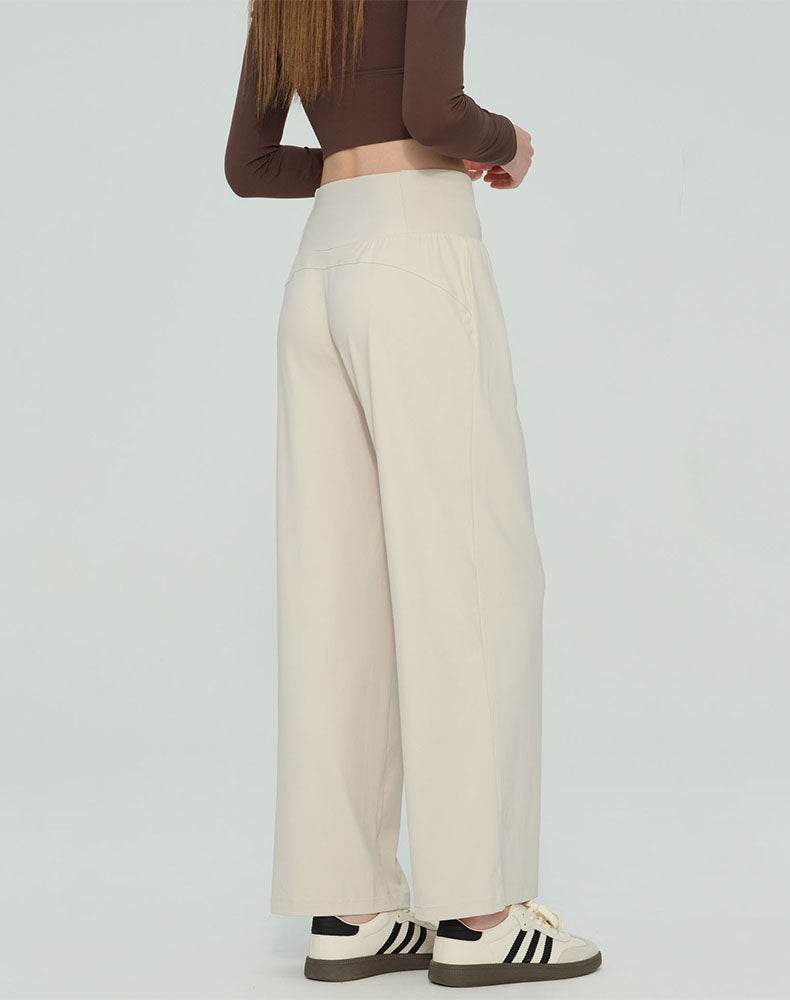 High Waist Straight Leg Pants Casual Trousers with Pocket