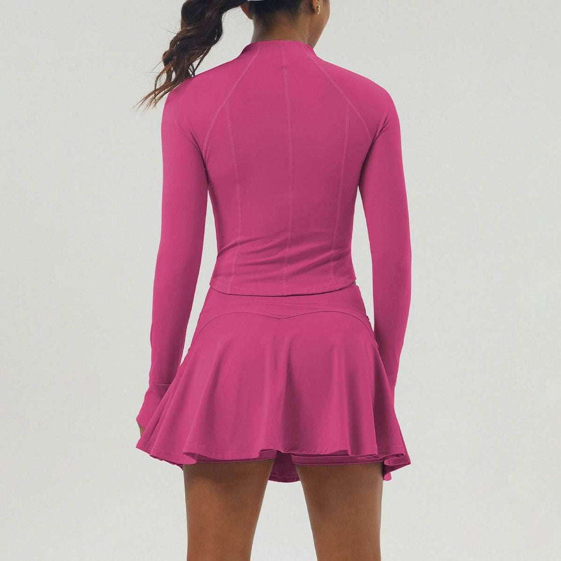 Sports Tennis Dress Set With Jacket and Skirt