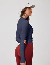 Half Zipper Long Sleeve Yoga T-Shirt