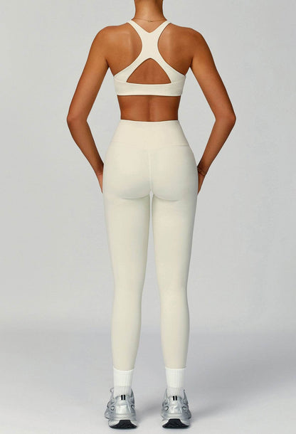 Activewear Set with X Shaped Back Sport Bra and Legging