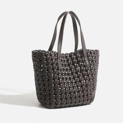 PU Woven Simple Handbag | Elegant &amp; Versatile Daily Accessory