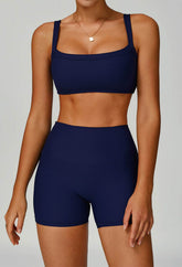 Square Neckline Sports Bras with Removable Chest Pad