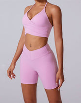 Halter Sports Tank Crop Tops with Removable Bra Pad
