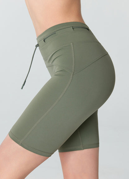 High Waisted Tummy Control Biker Shorts with Adjustable Waist