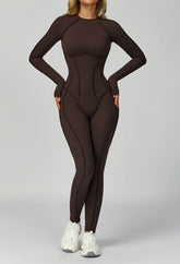 Long Sleeve Backless Yoga One Piece Jumpsuits