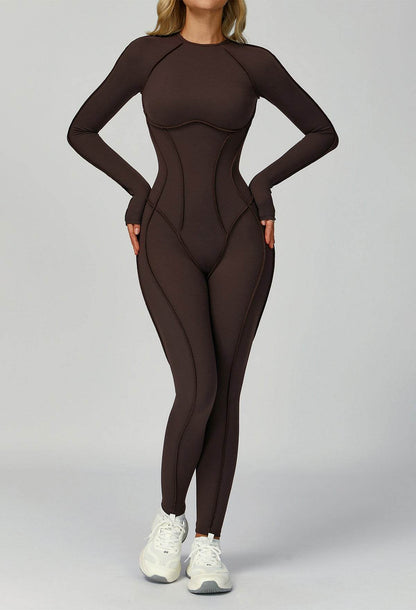 Long Sleeve Backless Yoga One Piece Jumpsuits